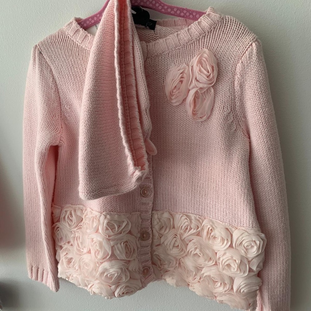 NEW!! Cynthia Rowley Girls cardigan & hat 18M